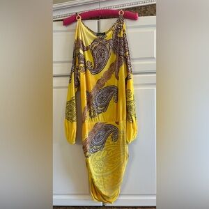Yellow Paisley Print Dress- Size Small